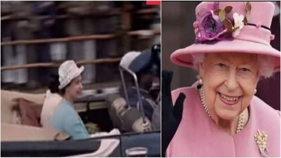 Queen Elizabeth came in an open car to see the Taj mahal agra