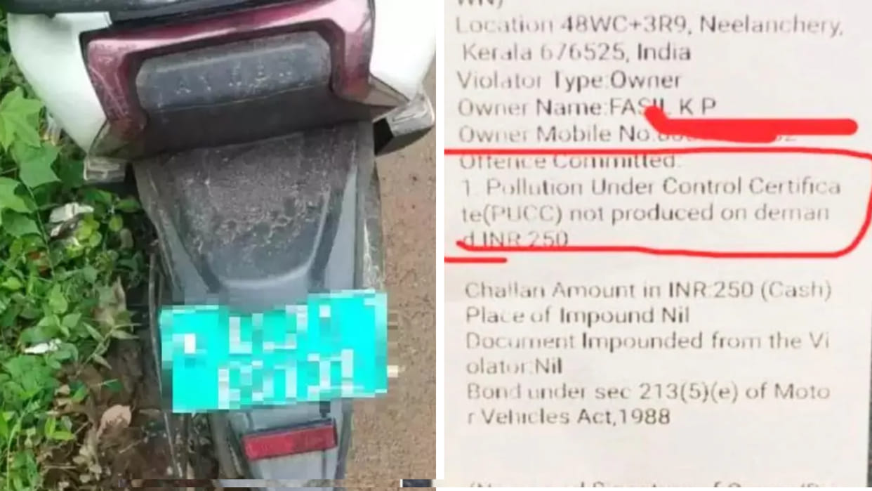 Police in Kerala fine electric scooter owner for No PUC cops claim it was typo
