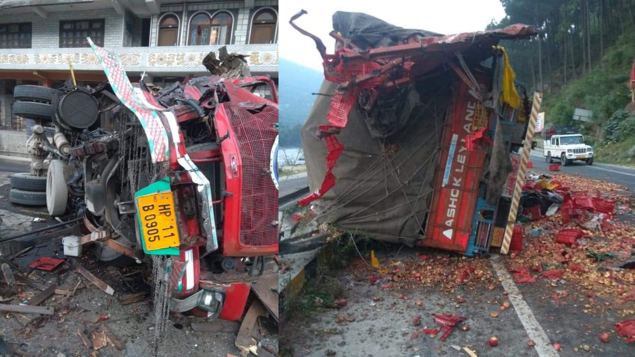 Himachal News: truck Collision On kullu manali highway three injured