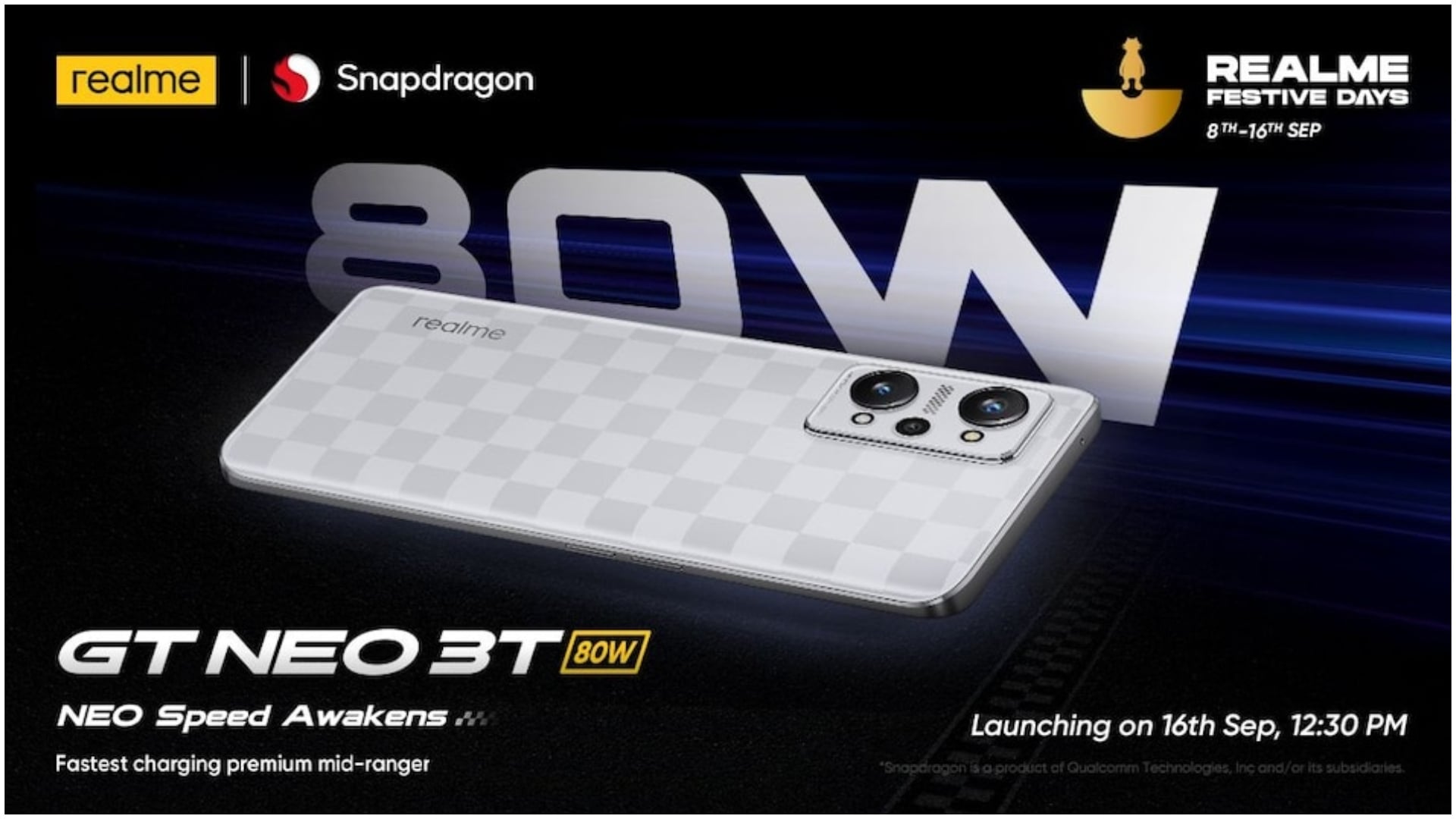 Realme GT Neo 3T set to launch in india on September 16 With Qualcomm Snapdragon 870 specifications price