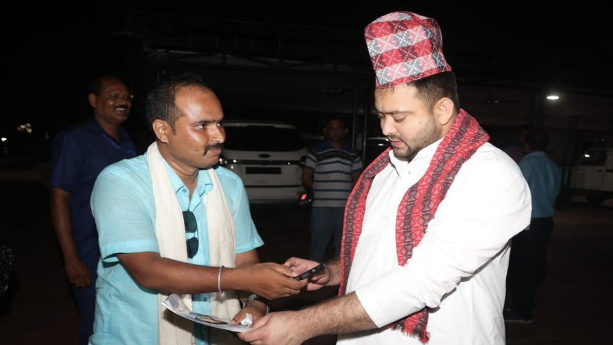 Tejashwi yadavs fan travels on foot from Nepal to meet Bihar deputy CM