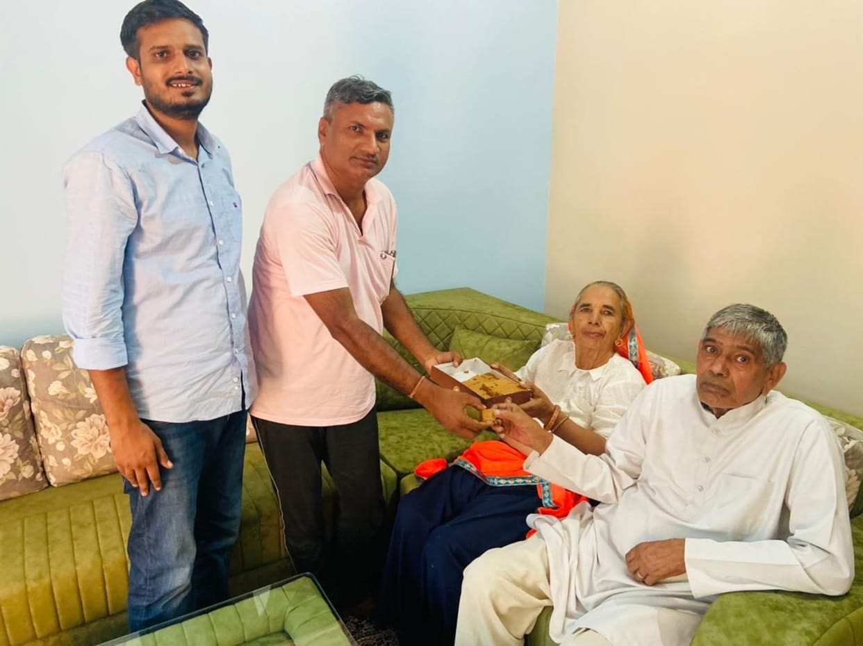 Tanishka's house congratulating her for topping All India in NEET