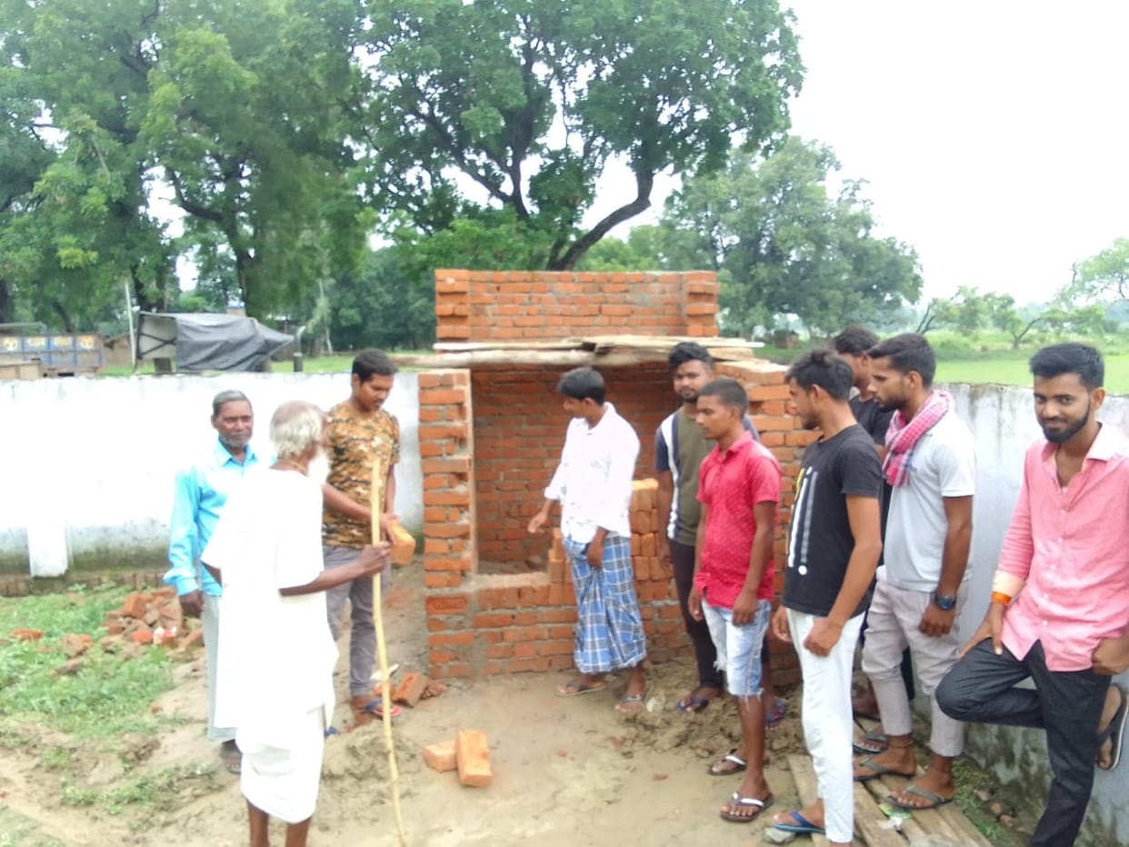 Angry villagers demonstrated due to poor material manufacturing in toilet construction