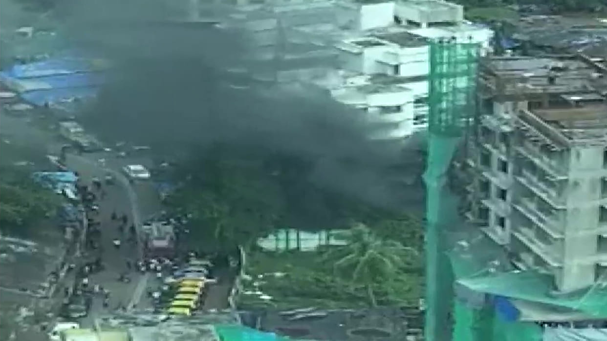 Mumbai fire breaks out in the Prabhadevi area 4 fire vehicles rushed to spot More details awaited