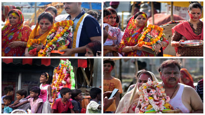 After worshiping by law, the devotees immersed the idol of Ganesha while singing and dancing