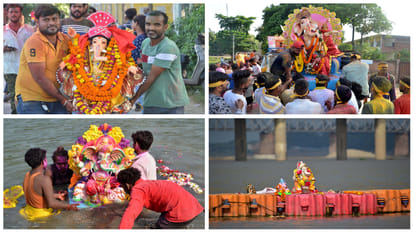 After worshiping by law, the devotees immersed the idol of Ganesha while singing and dancing
