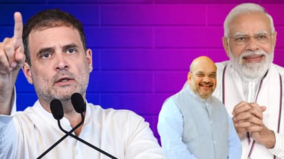 राहुल गांधी, प्रधानमंत्री नरेंद्र मोदी और गृहमंत्री अमित शाह।