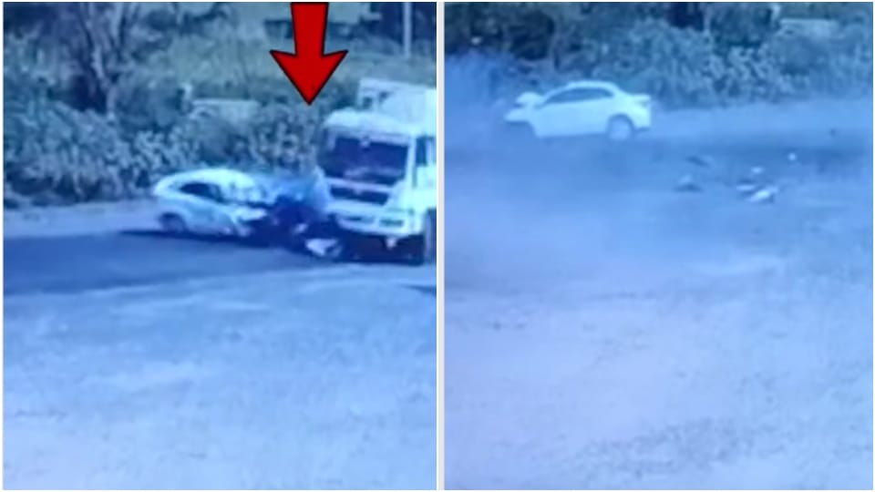One Killed In Car And Tanker Collision Sanchore Jalore