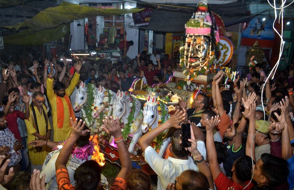 people of varanasi  became barati Baba Latbhairav wedding procession Mata Bhairavi dressed in bride
