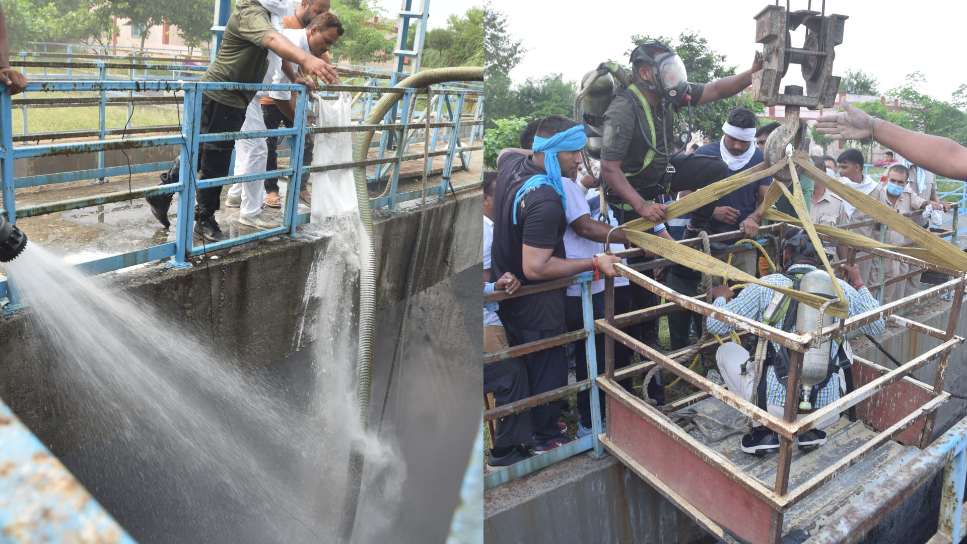 2 workers died due to poisonous gas in the safety tank of sewerage water treatment plant