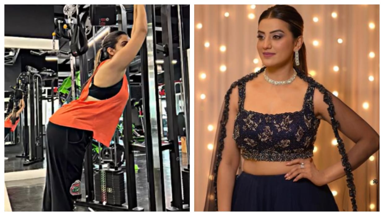 Bhojpuri actress Akshara Singh shares a photo from gym says sunday sweat