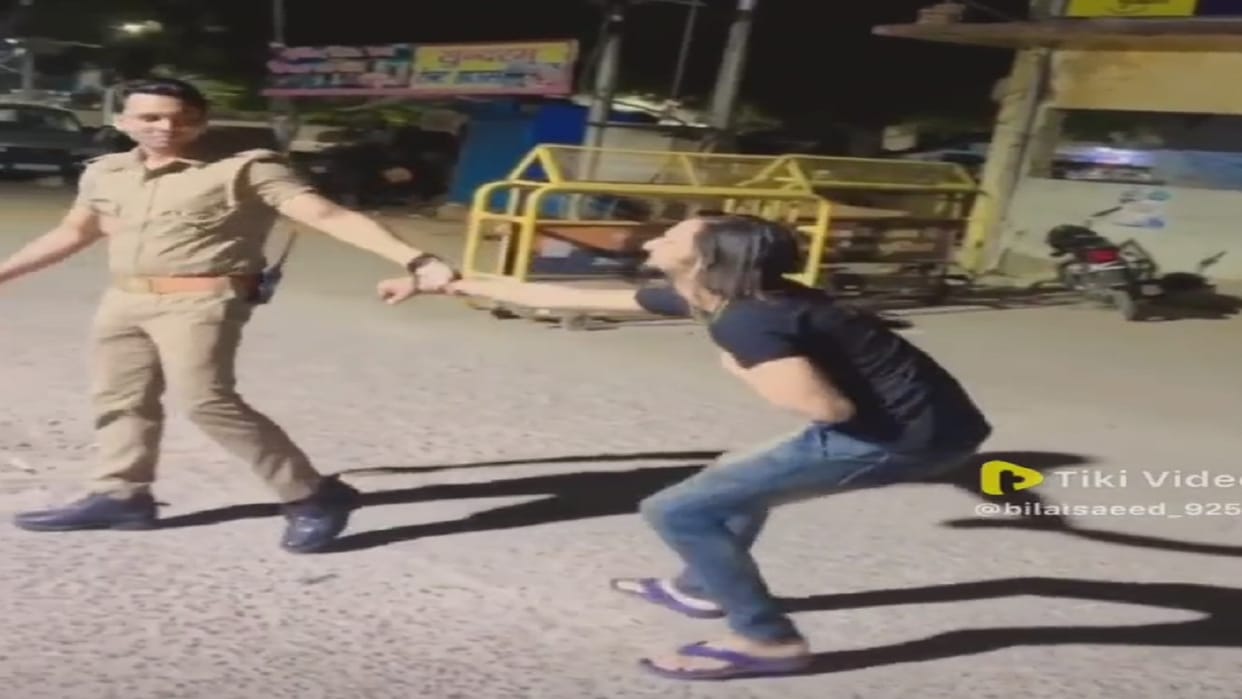 Policeman suspended for making video in front of police post