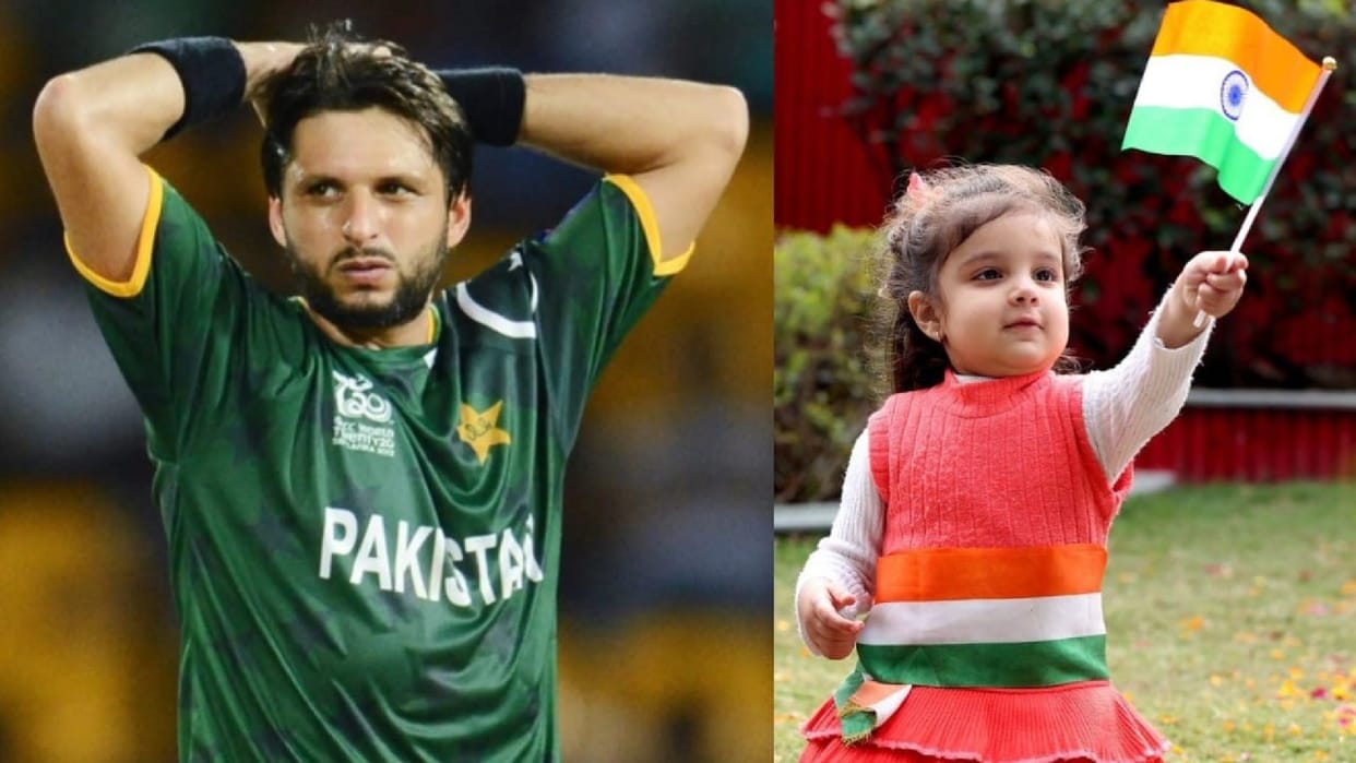 Shahid Afridi Daughter waved Indian flag during IND vs PAK match know the reason