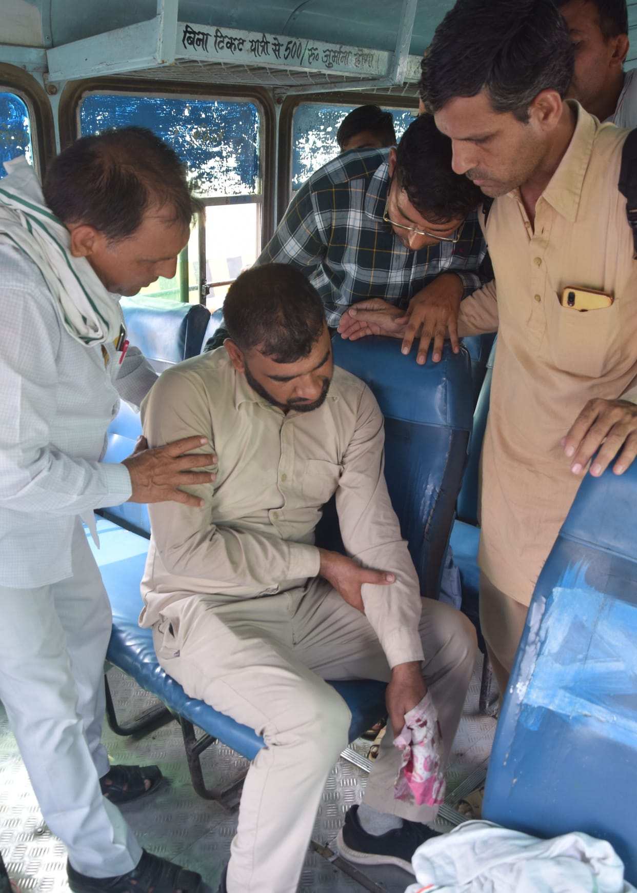 Private bus operator beat roadways driver and operator with sticks