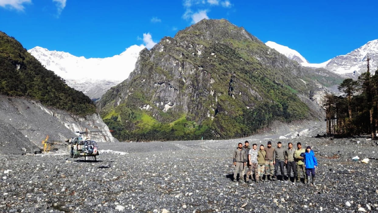 Arunachal missing mountaineer Army helicopter landed at base camp search operation launched