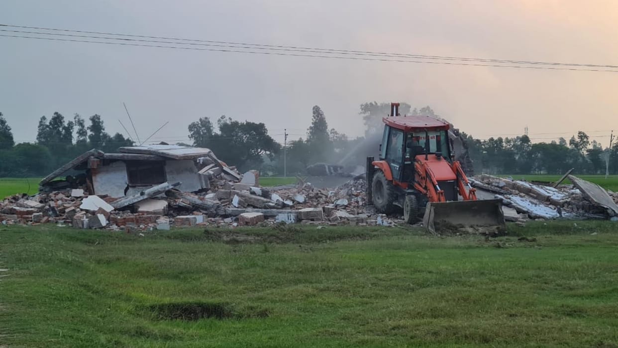 Illigal Madarsa destroyed in Amethi.