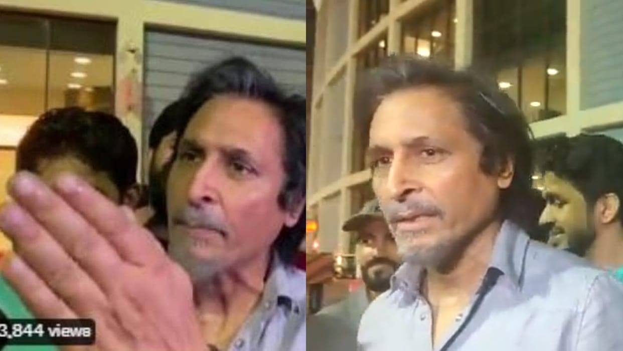 PCB Chief Ramiz raja snatch phone from indian journalist says you must be happy