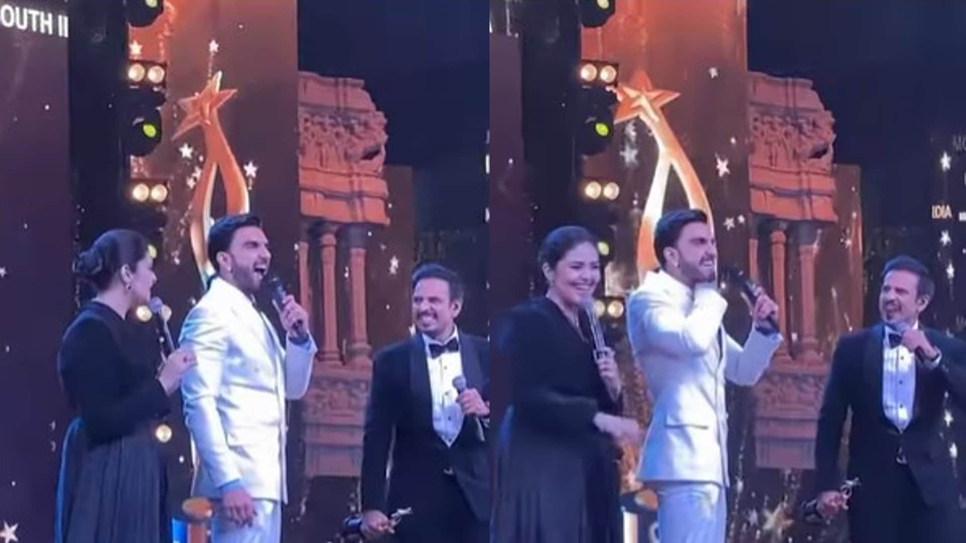 Ranveer Singh Dances on Srivalli Song copied allu arjun hook up song at the Stage of Siima awards