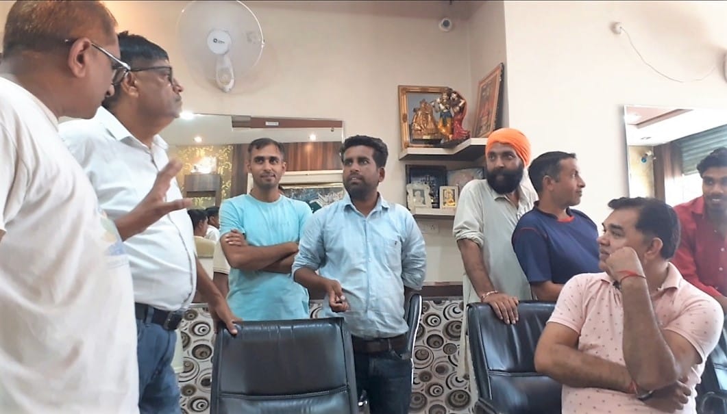 shopkeepers stopped road work