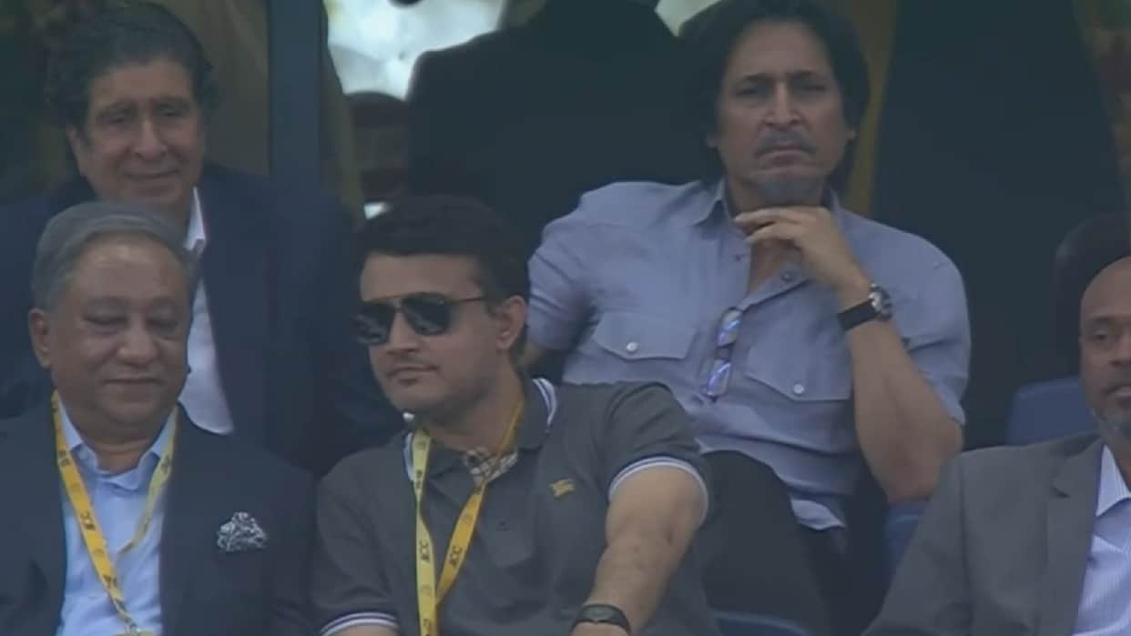 BCCI Chief sourav ganguly and PCB Chief ramiz raja reached Dubai Stadium to watch PAK vs SL Final Match
