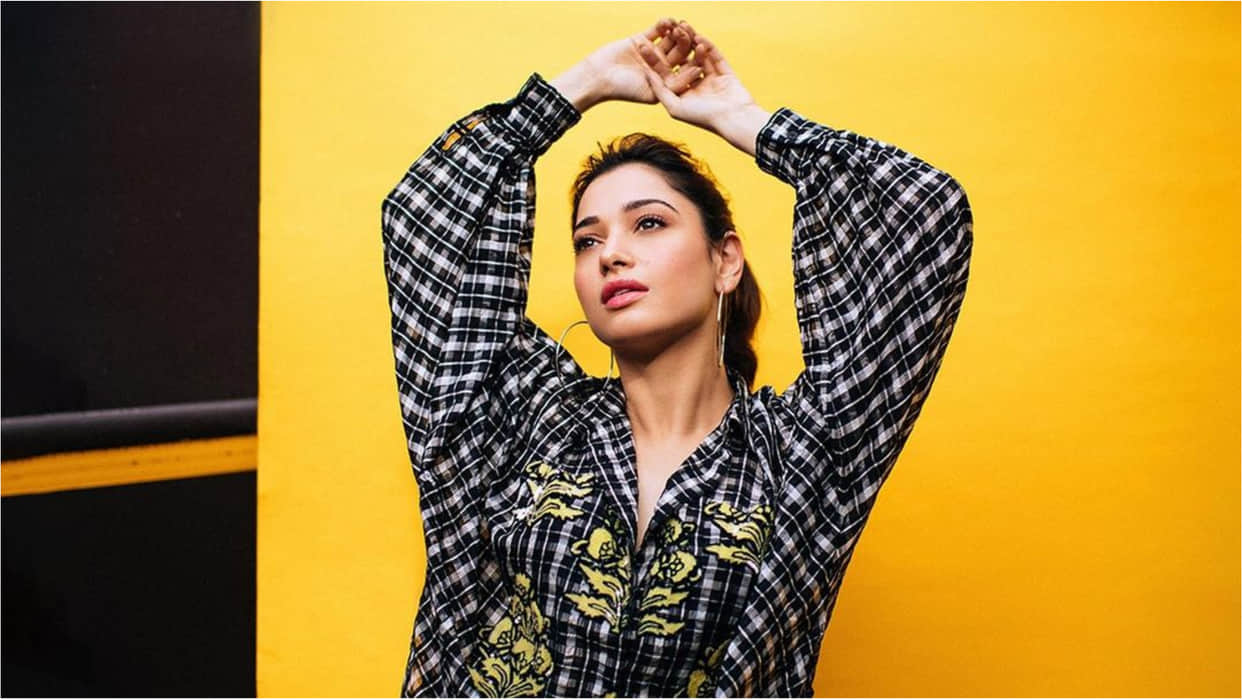 tamannaah bhatia street look in black pants with checkered print shirt at kapil sharma show can easily recreat