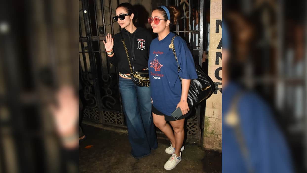 Bollywood actress Malaika Arora Amrita Arora latest Stylish look outside of the house