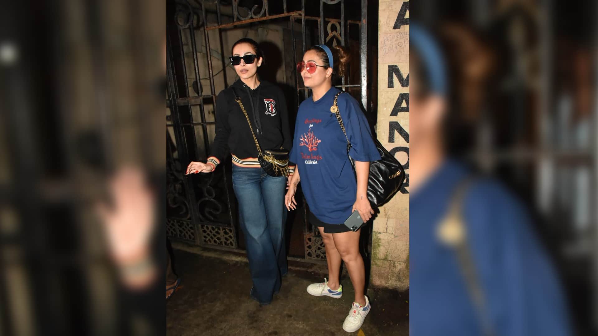 Bollywood actress Malaika Arora Amrita Arora latest Stylish look outside of the house
