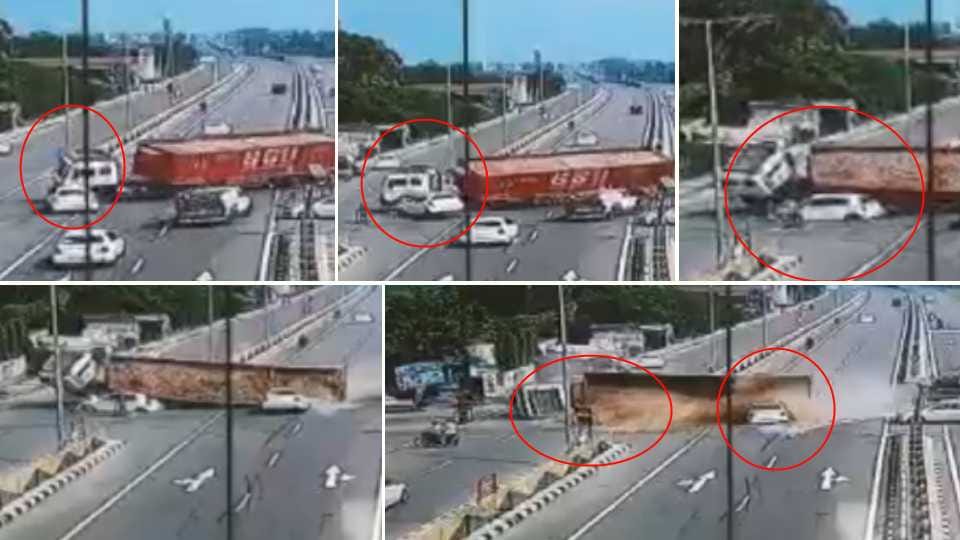 Three killed as stone laden truck overturns on car in Punjab