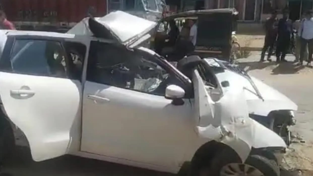 Accident in Sikar car collision with truck Haryana people died