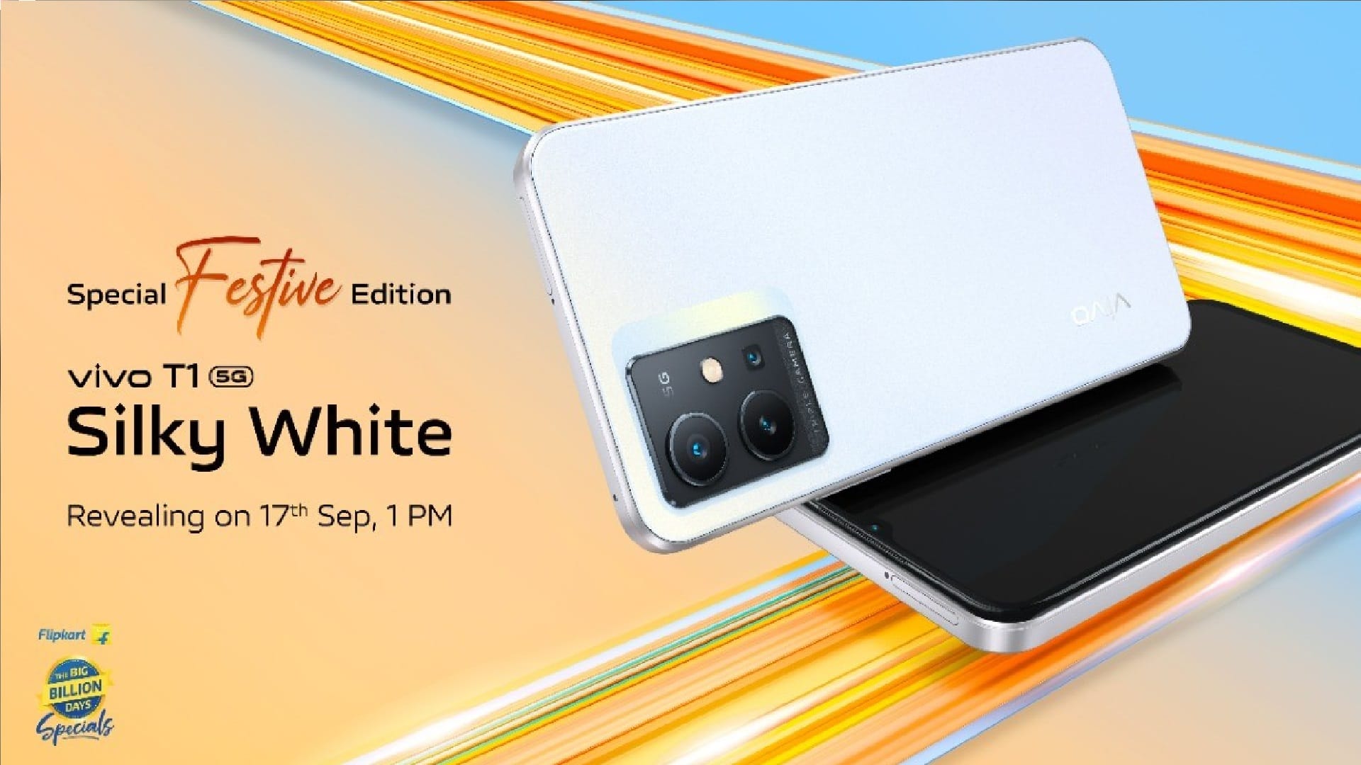 vivo T1 5G Silky White color variant to launch on Flipkart during Big Billion Days