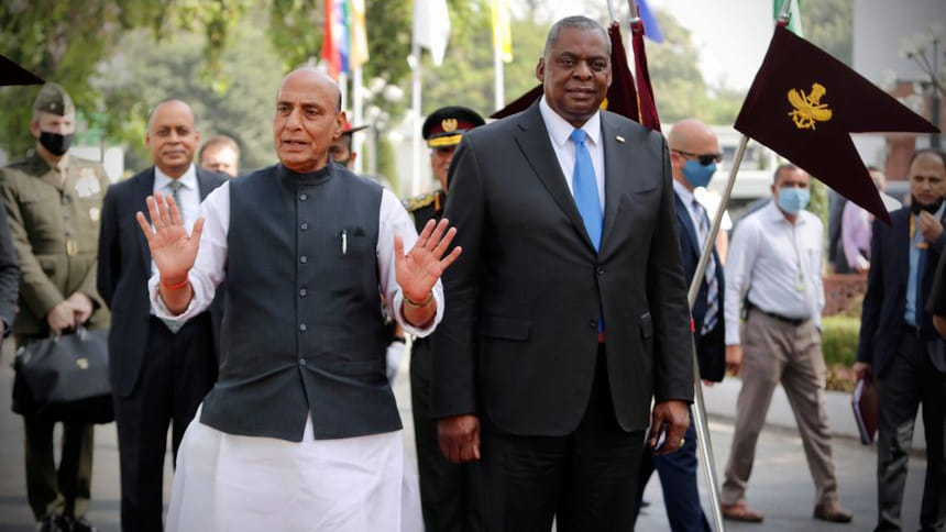 अमेरिकी रक्षा सचिव लॉयड ऑस्टिन और राजनाथ सिंह
