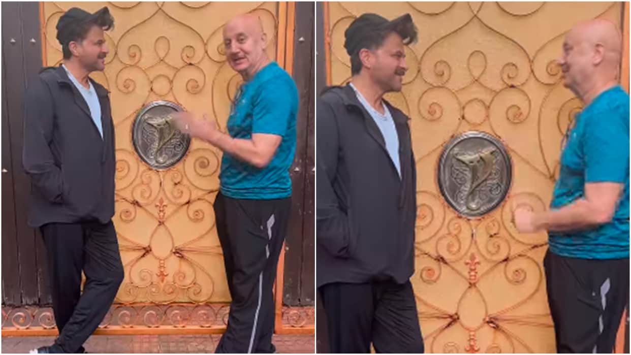 anupam kher and anil kapoor outside of yash chopra house remembering their struggle days