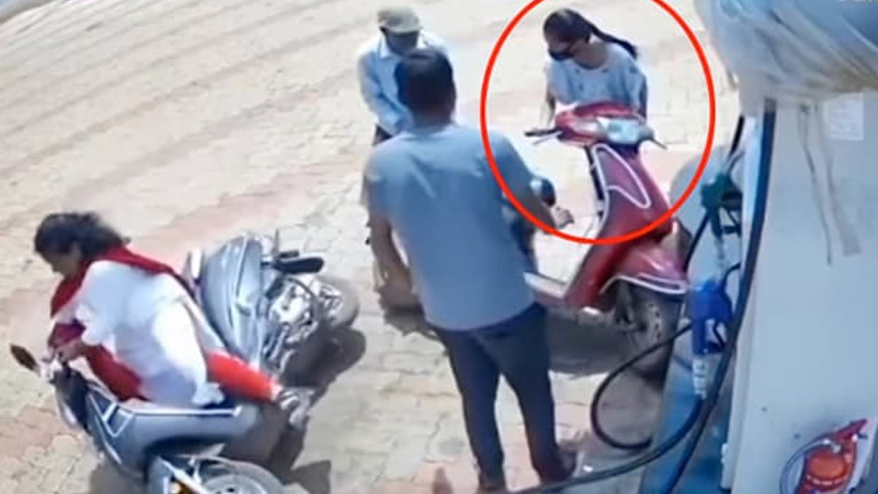 girl scooty incident at the petrol pump video viral on internet google trends