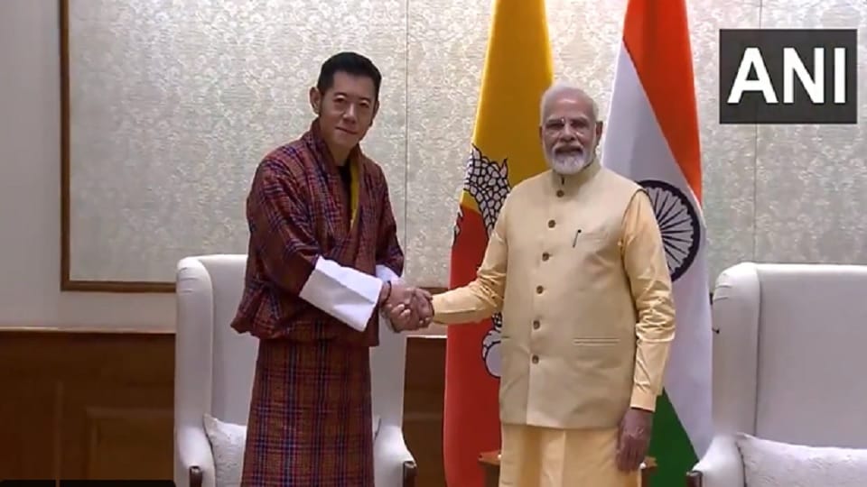 Jigme Khesar Namgyel Wangchuck, King of Bhutan meets with Prime Minister Narendra Modi in Delhi