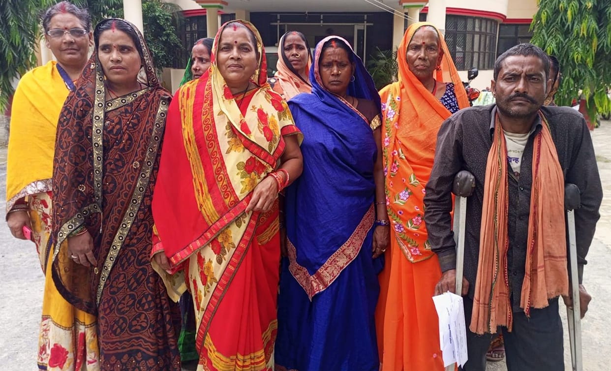The people of the village demonstrated to get the drain cleaned