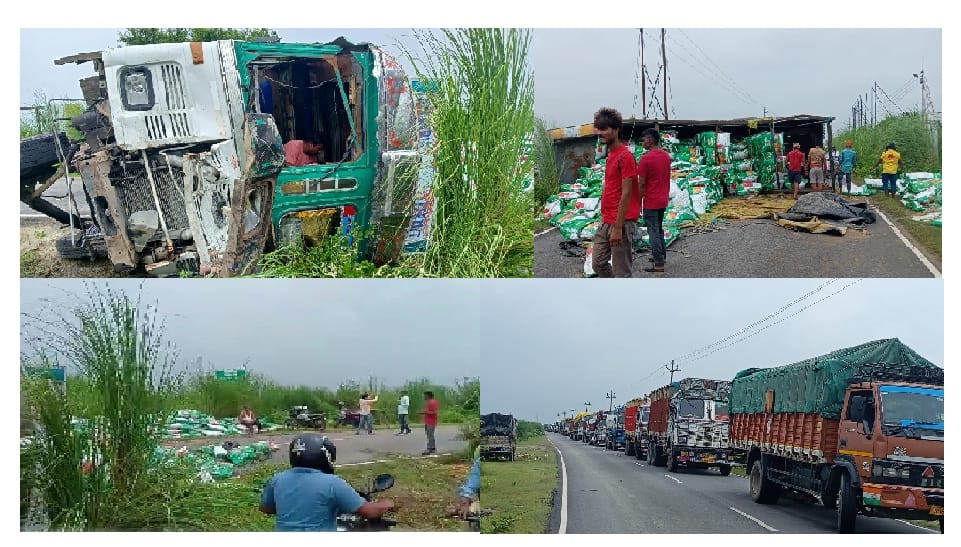 Car and truck collided in Unnao, three people died