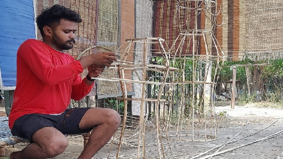 Ravana is being built day and night on MG Road more demand for effigies ranging from two to ten thousand
