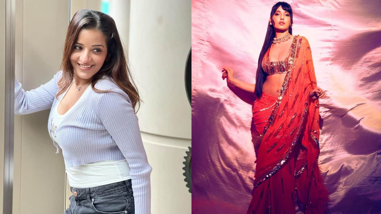 Photos Of The Day Nora Fatehi Saree look Monalisa Shama Sikander Nikki Tamboli Mouni Roy Mrunal Thankur