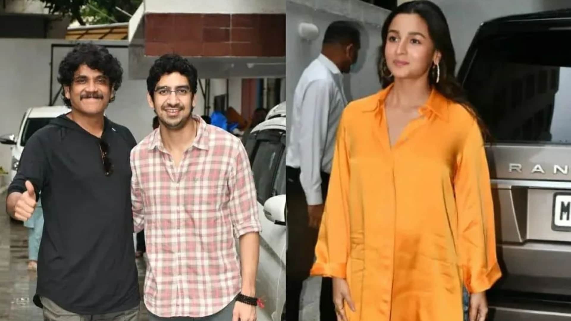 Brahmastra Part One Shiva Ranbir Alia Ayan Nagarjuna Spotted outside karan Johar office after Success of Film