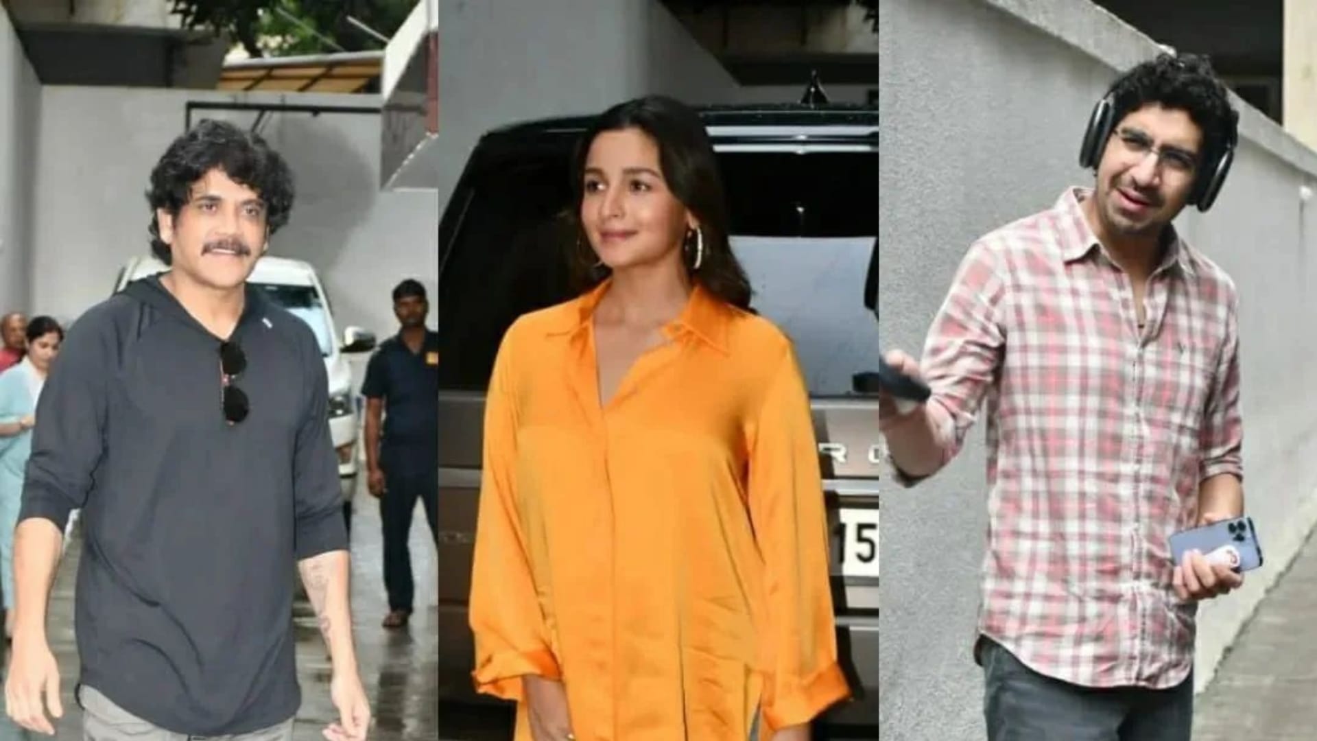 Brahmastra Part One Shiva Ranbir Alia Ayan Nagarjuna Spotted outside karan Johar office after Success of Film