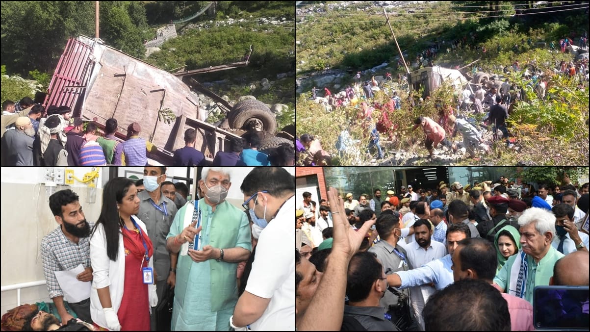 photos story of minibus road accident in Sawjian poonch 12 person died