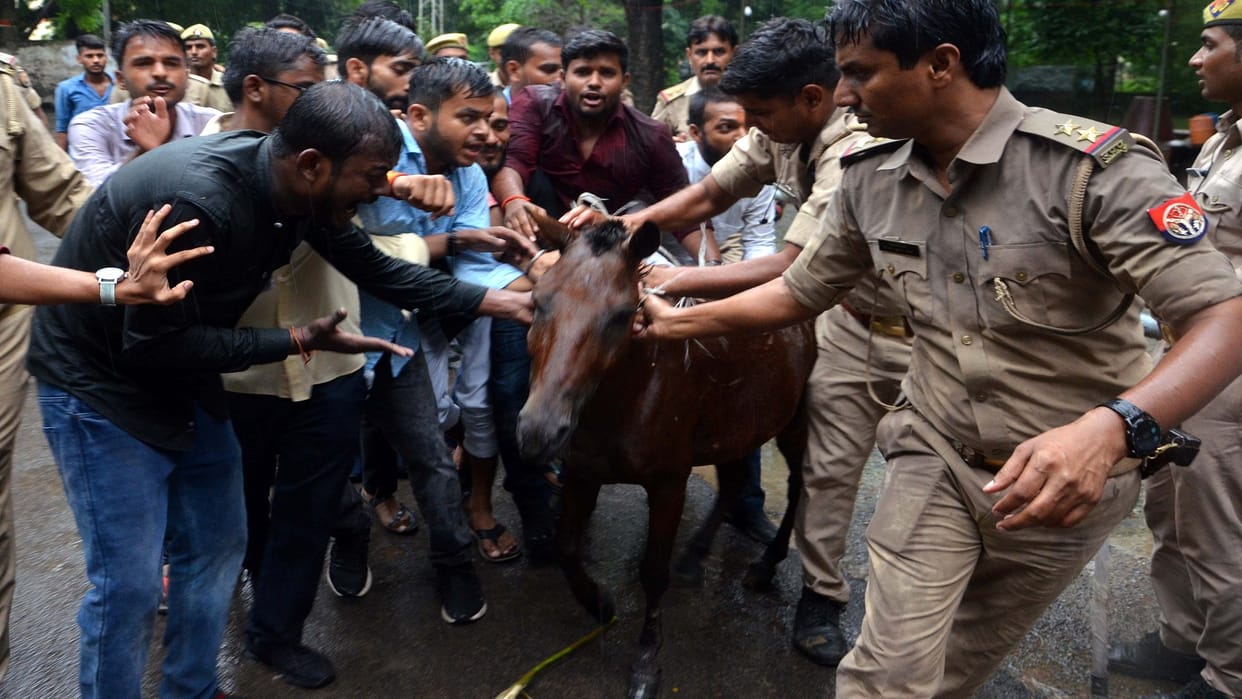 Allahabad University Students' agitation against fee hike intensified