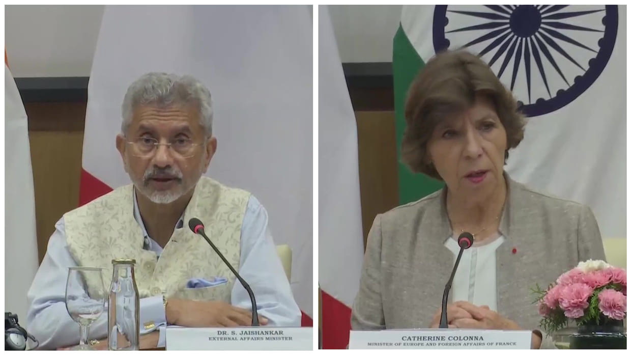 EAM S jaishankar at a joint press conference with French Foreign Minister Catherine Colonna