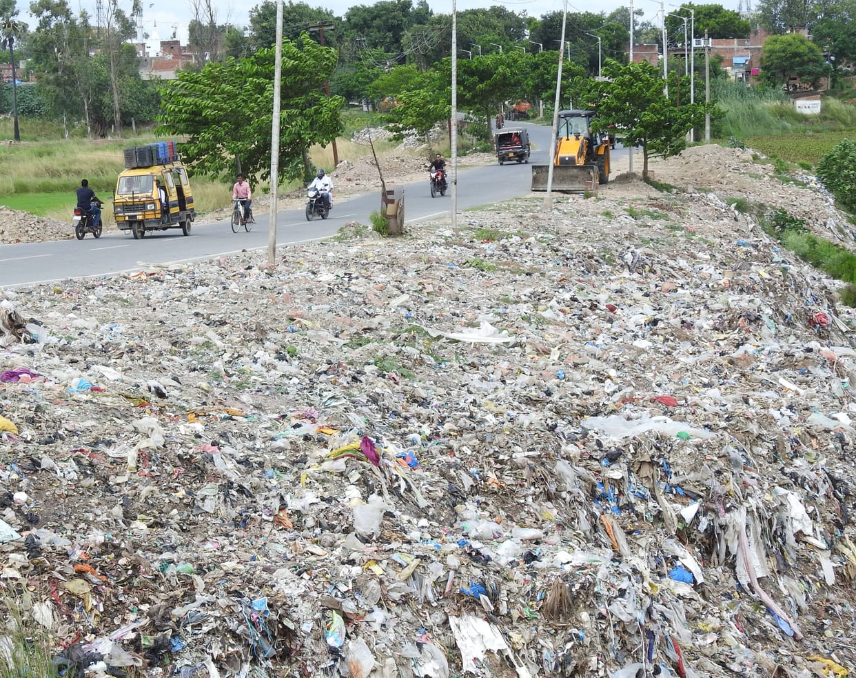 City garbage being dumped near tourist center