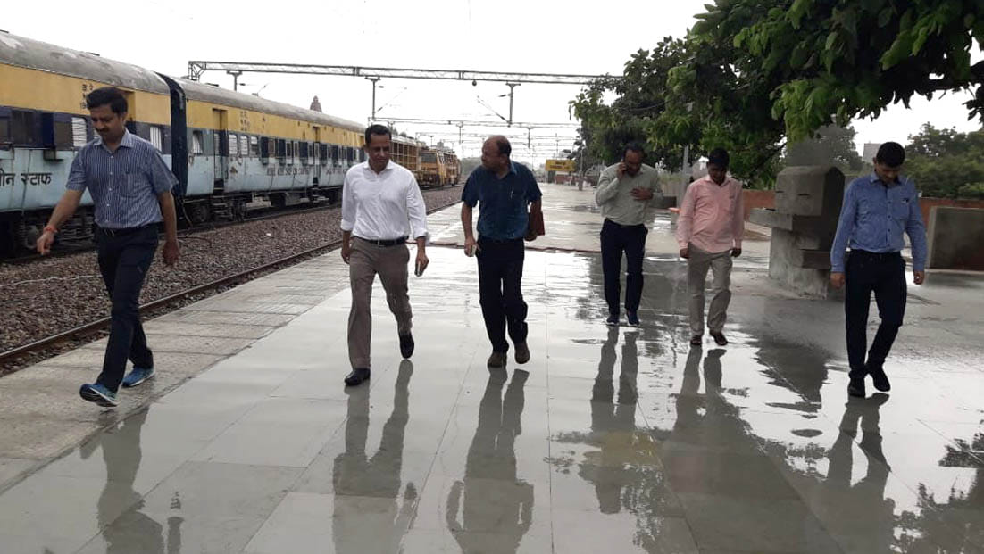 Inspected control room and railway track