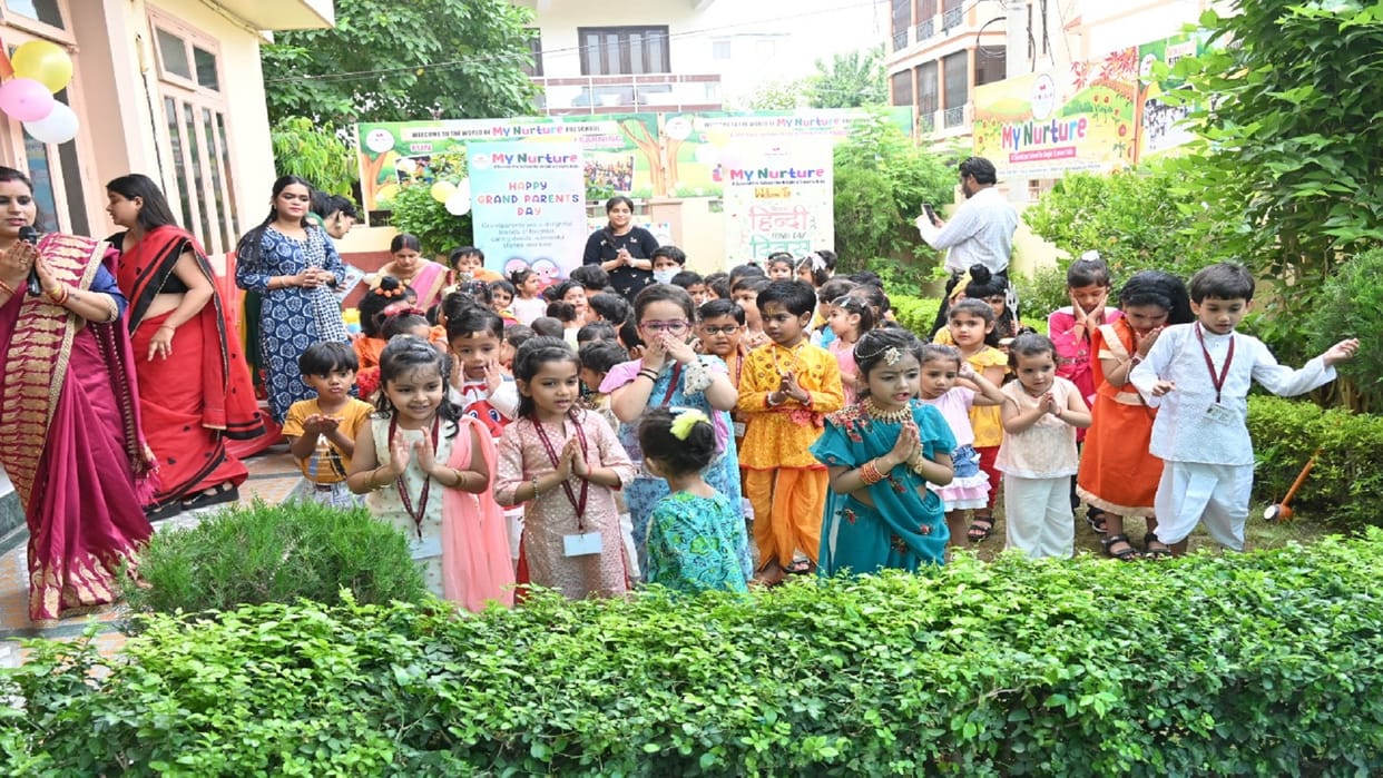 Unique initiative of My Nurture Pre School On Hindi Diwas children recited poems and couplets