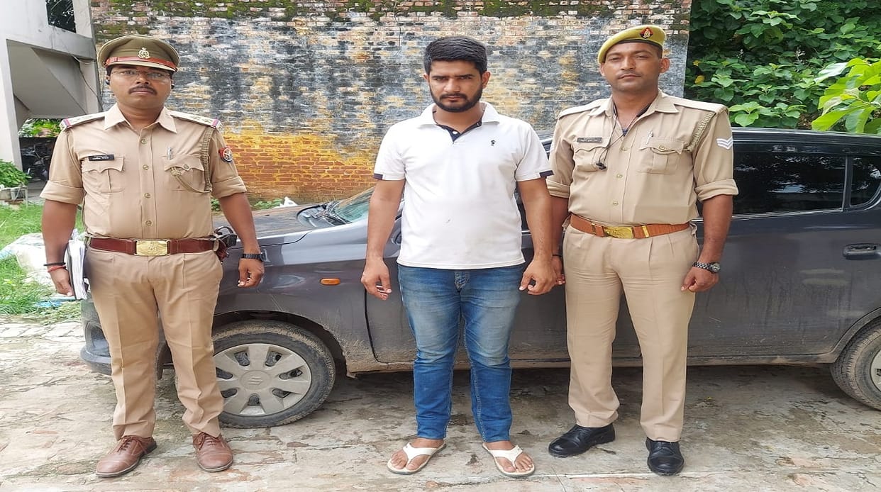 young arrested in varanasi who absconding with second hand car from showroom on pretext of test drive