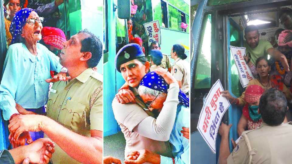 Elderly women created ruckus at Haryana CM residence over pension stop