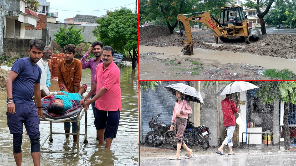 Gorakhpur Rain houses and Rain water entered shops too
