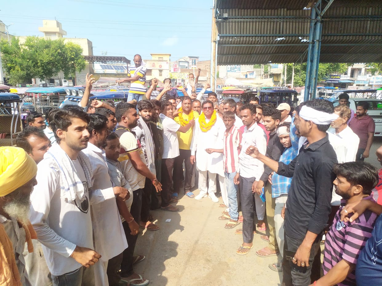 Bus drivers are sitting in the city, auto drivers are sitting in the city